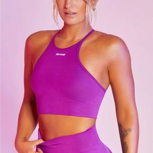 Bo+Tee High Neck Cross Back Top